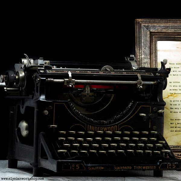 How Do I Love Thee Sonnet 43 Hand Typed and Aged Page in Frame.