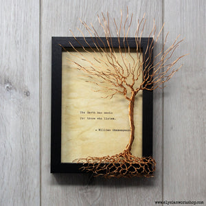 The Earth has Music for Those who Listen William Shakespeare Hand Typed and Aged Page in Frame
